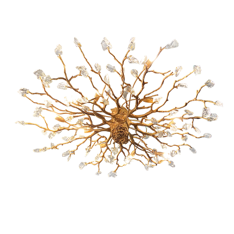 Copper and diamond ceiling lamp